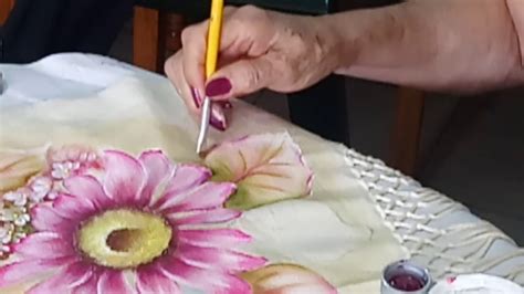 COMO PINTAR FLORES EN TELA FLOR ROSA YouTube