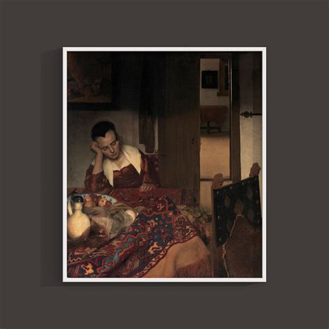 Johannes Vermeer A Girl Asleep Art Print Canvas Gallery Etsy