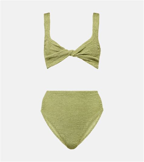Bikini Jamie De Tiro Alto En Verde Hunza G Mytheresa