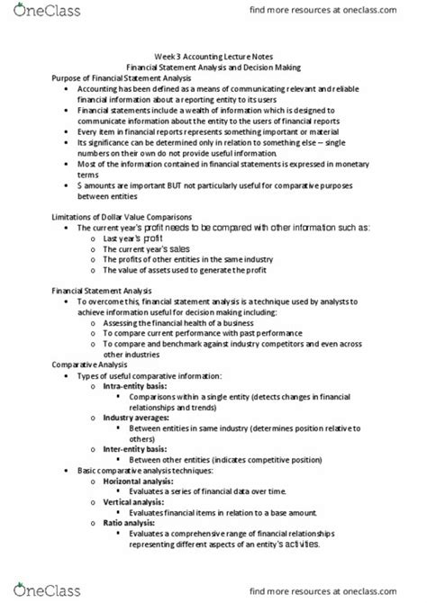 BSB110 Lecture Notes Fall 2018 Lecture 3 Financial Statement