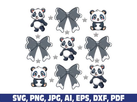 Coquette Bow Panda Svg Png, Panda Png Graphic by Sofiamastery