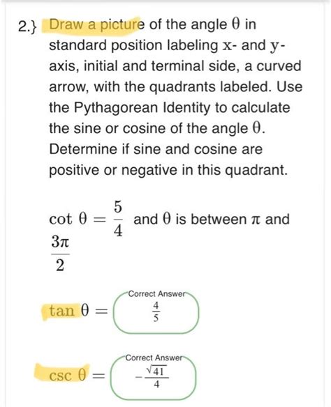 solved  draw  picture   angle   standard cheggcom