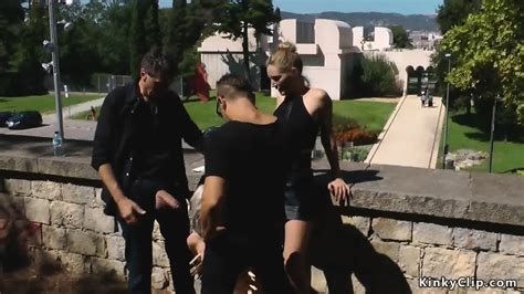 Naked Blonde Excercising In Public Streets