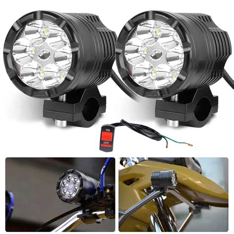 Motorcycle Spotlights Led Headlights Auxiliary Lamp Driving Front Light