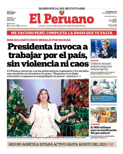 Diario El Peruano On Twitter Buenos D As Esta Es La Portada Del