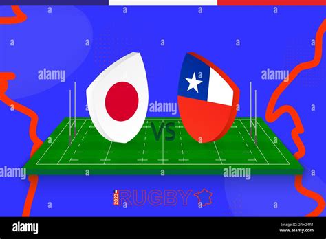 Rugby Team Japan Vs Chile On Rugby Field Rugby Stadium On Abstract