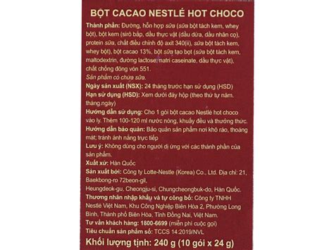 B T Ca Cao Hot Choco Nestl G Gi T T T I B Ch Ho Xanh