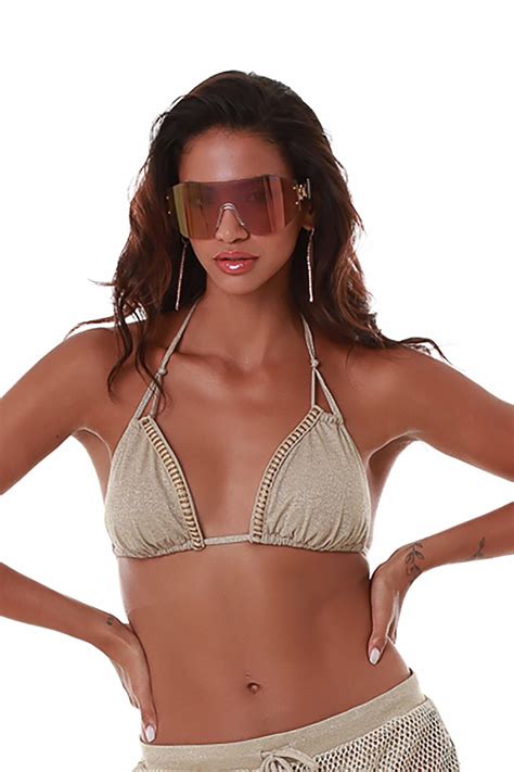 Bluepoint Bikini Top Lurex Gold Net