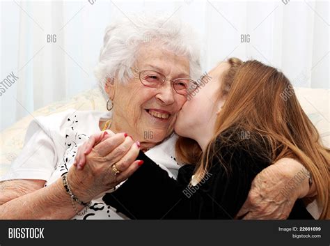 Kissing Great Grandma Image And Photo Free Trial Bigstock