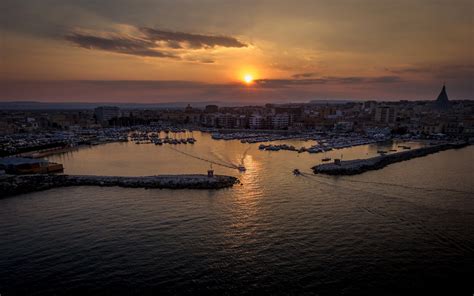 sicily sunset panorama beach syracuse italy wallpaper hd nature