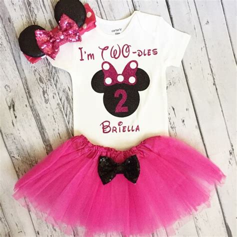 Minnie Mouse Hot Pink Purple 3rd Birthday Outfit Shirt Tutu Etsy