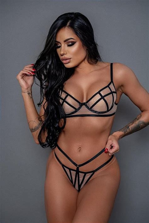 Conjunto Crystal Cor Preto Quente Caliente Melhor Sex Shop Do