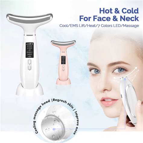 Hot Cold Neck Massager Neck And Face Cooling Beauty Device EMS Lifting Neckline Slimmer Double