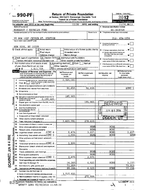 Fillable Online For Calendar Y Ear 2012 Or Tax Year Beg Innin G Fax