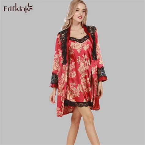 Buy Summer Sexy High Quality Silk Nightgown Set Womens Dresses Silk Dressing