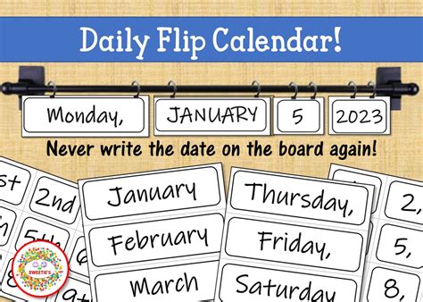 Classroom Calendar Flip Calendar Magnetic Curtain Rod Calendar