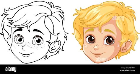 Cute Boy With Freckles And Blonde Hair Stock Vector Image Art Alamy