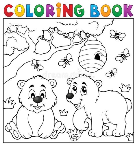 Thème 2 D ours De Sommeil De Livre De Coloriage Illustration de Vecteur