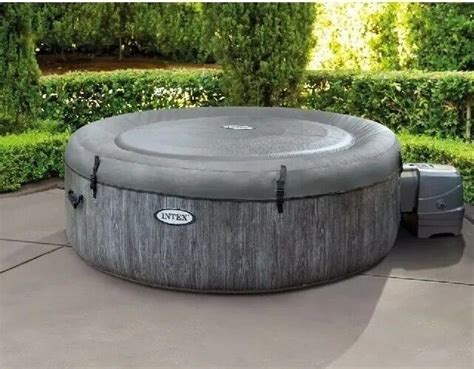 Intex Purespa Greywood Deluxe Person Inflatable Hot Tub Set Wood Grain For Sale From United