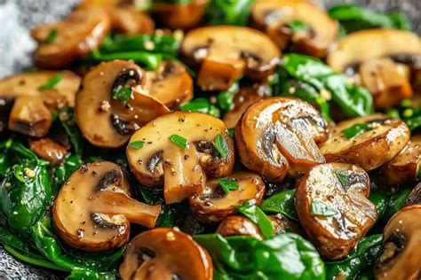 Easy Sautéed Mushrooms with Spinach Recipe