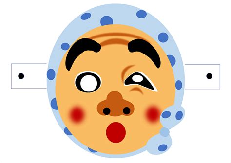 ひょっとこのお面｜特長ある顔のイラスト入り無料テンプレート | 登録不要のフリーテンプレート