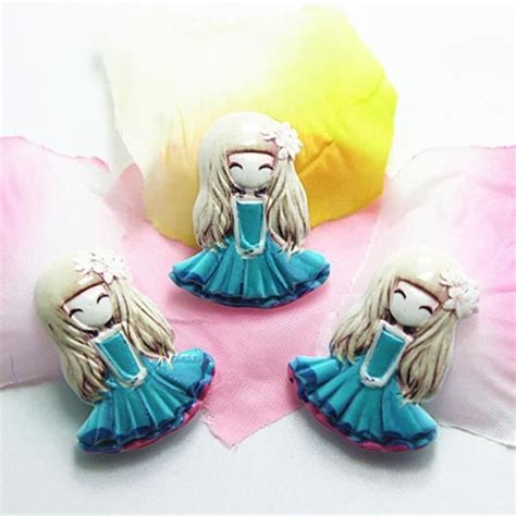 Statue Deco Cabochon Dos Plat En R Sine Kawaii Pour Fille Fleur