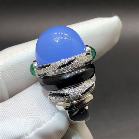 Cartier K White Gold Chalcedony Emeralds Onyx Diamond Surnaturel