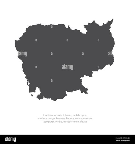 Vector Map Cambodia Isolated Vector Illustration Black On White Background Eps 10