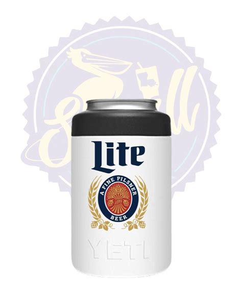 Miller Lite Full Color Print Yeti Colster Rambler Can Holder Beer