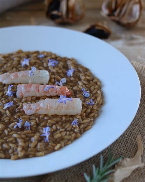 Risotto Aglio Nero E Scampi Passion FOOD Blog Di Ricette Creative