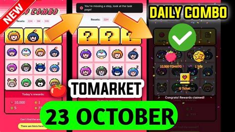 Tomarket Airdrop Combo October Tomarket Daily Combo Today