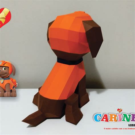 Zuma Patrulha Canina Low Poly Papercraft Arquivo Digital Elo