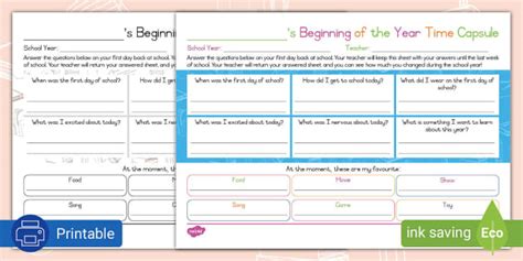 Time Capsule Worksheet Twinkl South Africa Teacher Made