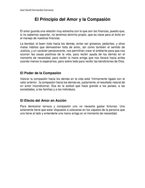 El Principio del Amor y la Compasión - JosÈ David Hernandez Carranza El
