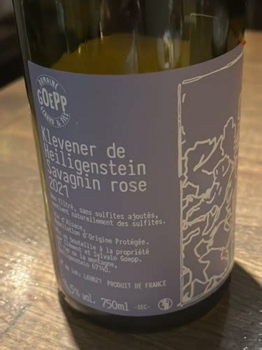 Gerard Goepp Klevener De Heiligenstein Savagnin Rose Vivino US