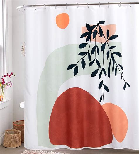 Boho Modern Shower Curtain For Bathroom Abstract Contemporary Art