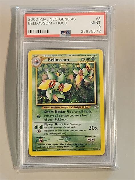 Pokémon Tcg Bellossom Neo Genesis 3111 Holo Unlimited Holo Rare Psa 9