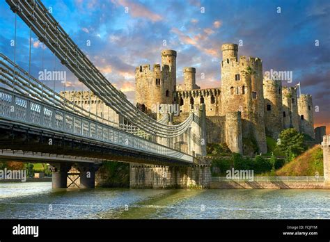 El Castillo De Conwy Medieval Inglés Conway Castillo Construido 1283 Y