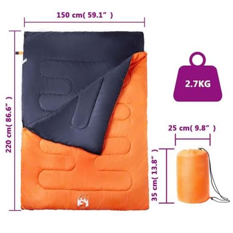 Mothinessto Sac De Couchage Double Et Oreillers Adultes Camping 3 4