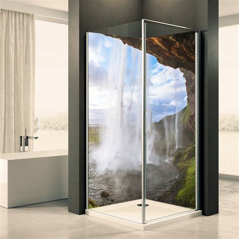 Duschr Ckwand Wasserfall Motiv Indivisuell