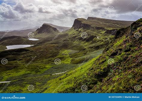 Krajobrazowy Widok Quiraing G Ry W Wyspie Skye Szkocki H Obraz Stock