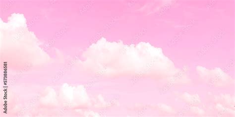 Pink sky background with white clouds. pink clouds and sky for background Stock Vector | Adobe Stock