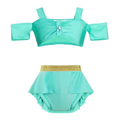 Disney traje de baño de Jasmine y Elsa para niña conjunto de Bikini de unicornio Isabela