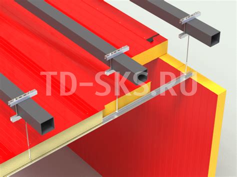 Крепление потолочных сэндвич-панелей