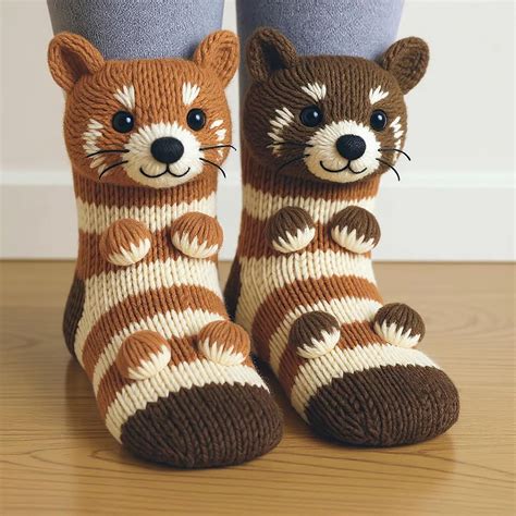 JLFNYA 3D Knit Animal Socks, Knitting Socks, Animal Socks, Women's