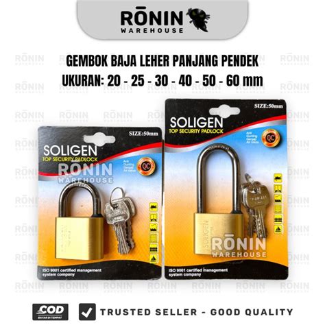 Jual Soligen Gembok Baja Leher Panjang Pendek Mm