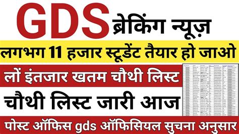 Gds Th Merit List Kab Aayegi Gds Result Gds Th List Cut