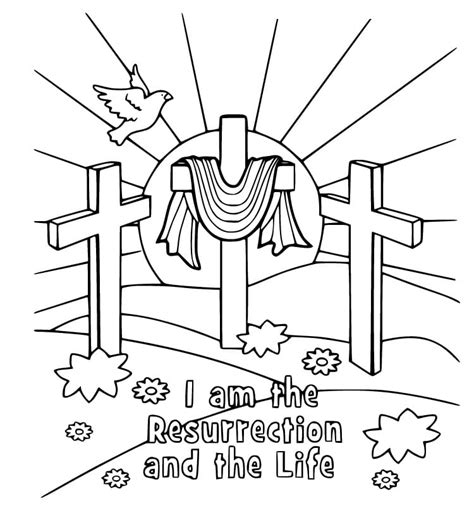 I Am The Resurrection And The Life Coloring Page Printable Coloring