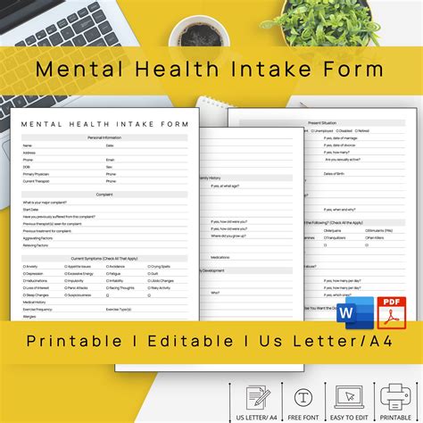 Mental Health Intake Forms Assessment And Therapy Client Forms