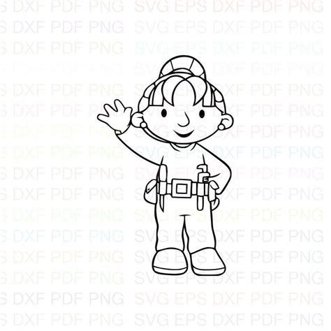 Wendy Bob The Builder Svg Outline Dxf Eps Pdf Png Cricut Cutting File